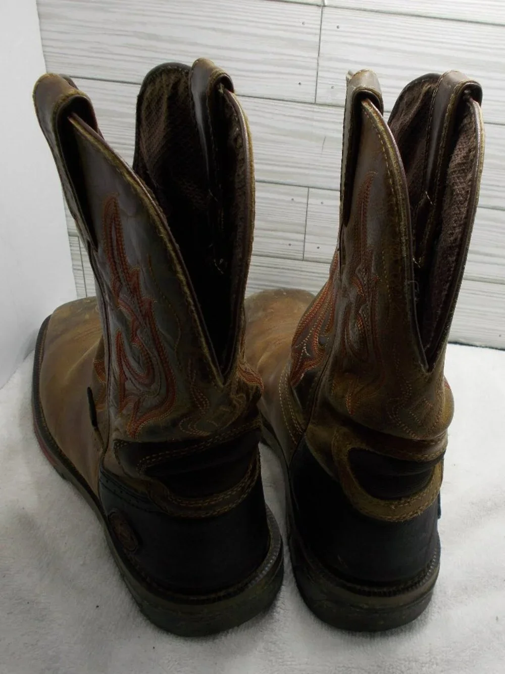 Justin Stampede WK4641 Men's Brown Composite Toe Western Boots Size 9.5D
